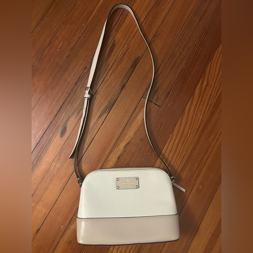 Kate Spade White and Tan Crossbody Bag